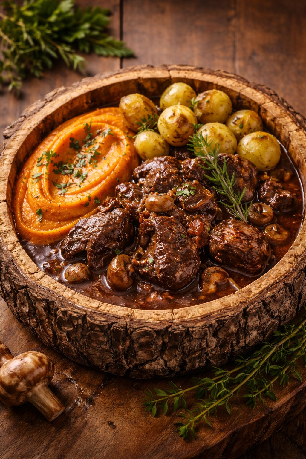 Slow-Braised Forest Beef